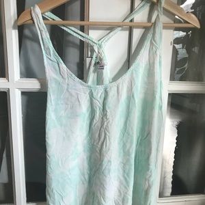 Volcom Green and White Tye&Dye Top